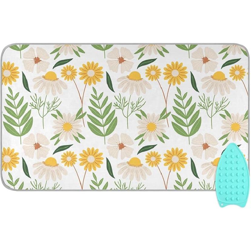 

Коврик для глажки Портативная гладильная подкладка Гладильное одеяло для столешницы Термостойкость Двустороннее использование Дорожный Большой 47,2 x 27,6 дюйма Складной Легкий White Flower