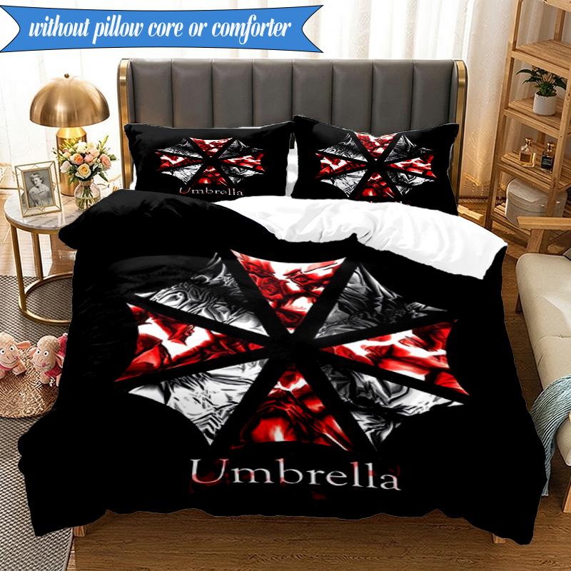 Umbrella Symbol 3pcs K-pop Music Group Bedding set,Ideal for Bedroom, Dormitory,Including Duvet Cover And 2pcs Pillowcases,Fan Gifts