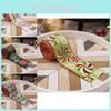 Elegant Christmas Woven Ribbon With Vibrant Red Edges For Festive Gift Wrapping