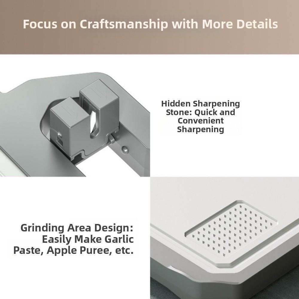 Double Sided Metal Cutting Board with Sharpener Chopping Mat Chopping Board  for Vegetables Fruits