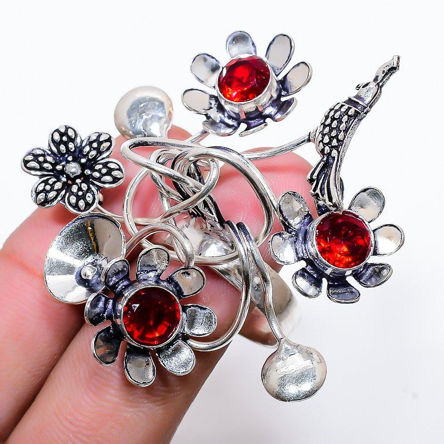 

Natural Mozambique Garnet Gemstone 925 Sterling Silver Gift Ring Size 10 F3n53