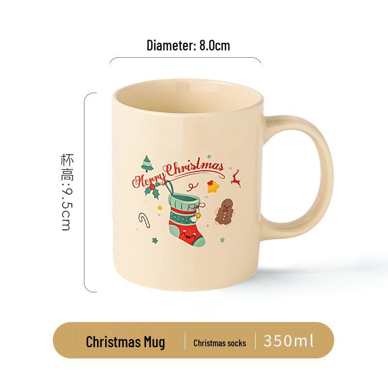Personalized Christmas Ceramic Mug with Lid and Spoon - Creative Cartoon Design, Perfect for Halloween Gifts