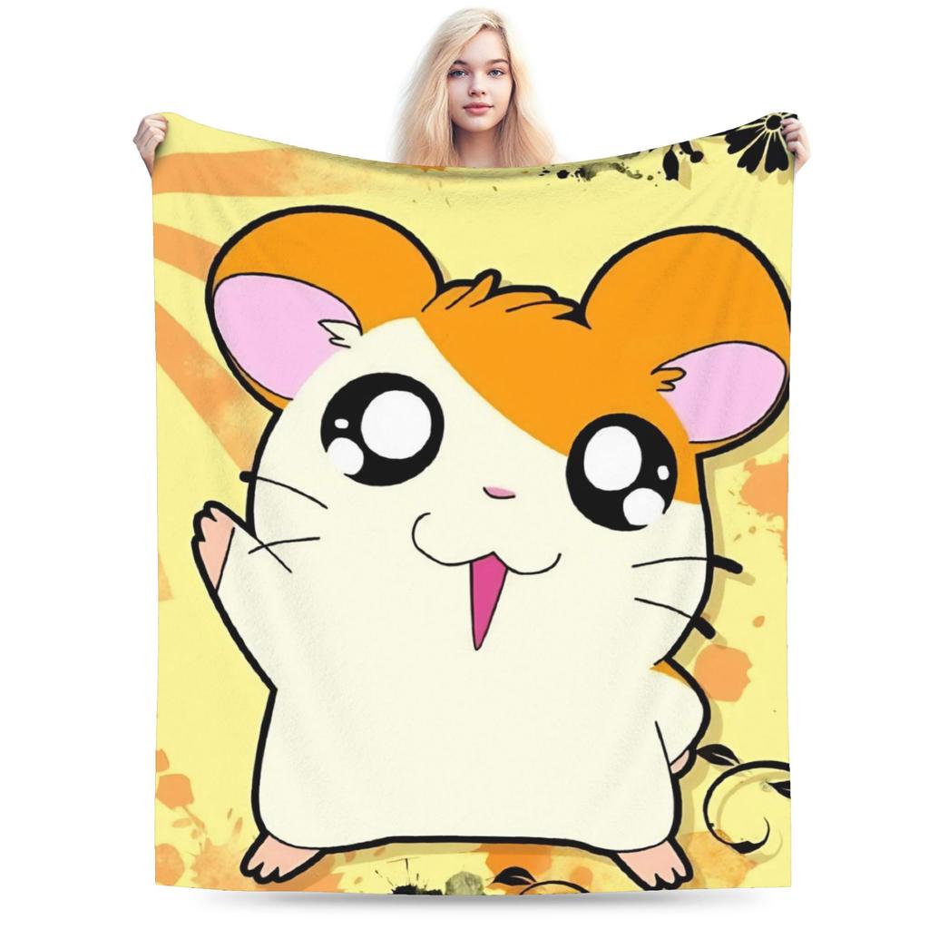 Cute Hamtaro  Warm Soft Blanket  Kids Adult Plush Throw Blanket Comfortable Couch Chair Flannel Bedspread Sofa Bed Cover
