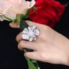 J0089 Bankettring, Voll Zirkon Personalisierter Blumenring