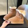 New Women's Snow Boots with Fleece and Thickened Short Boots and Warm Cotton Shoes