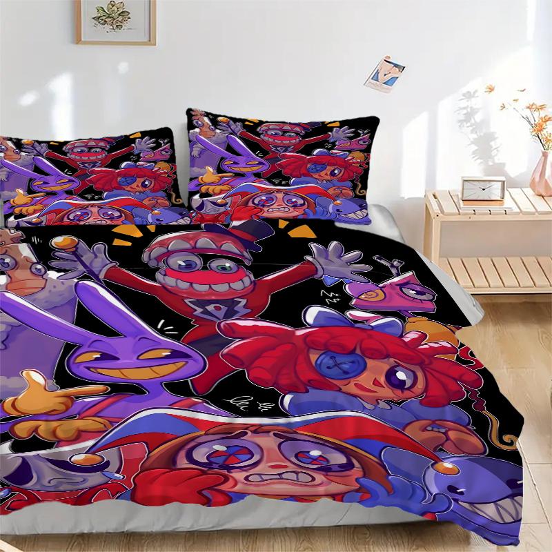 3 Peças Conjuntos de Roupa de Cama com Personagens de Desenho Animado Coloridos Para Todos os Tamanhos Nova Capa de Cama com Impressão 3D Colcha Capa de Edredom Fronha Decoração de Quarto