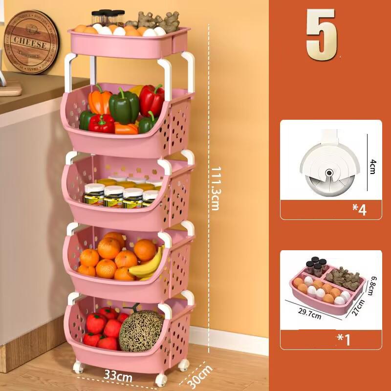 New Storage Basket Multifunctional High Capacity Stackable Hollow-out Fruit Vegetable Organizer for Kitchen