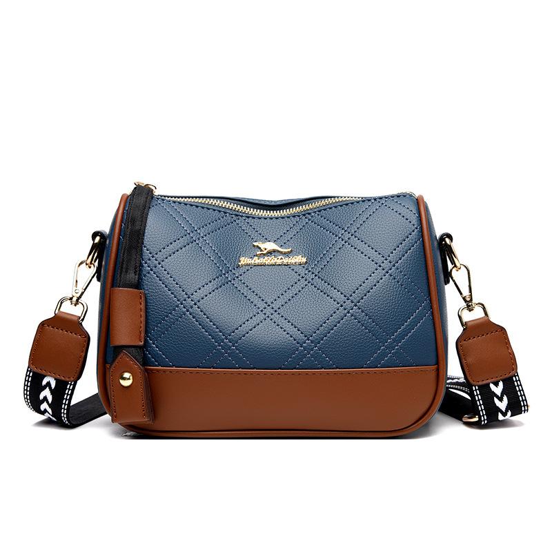 New Women's Bag Simple and Versatile Middle-aged Mother's Embroidered Diamond Crossbody Bag Large Capacity Shoulder Bag