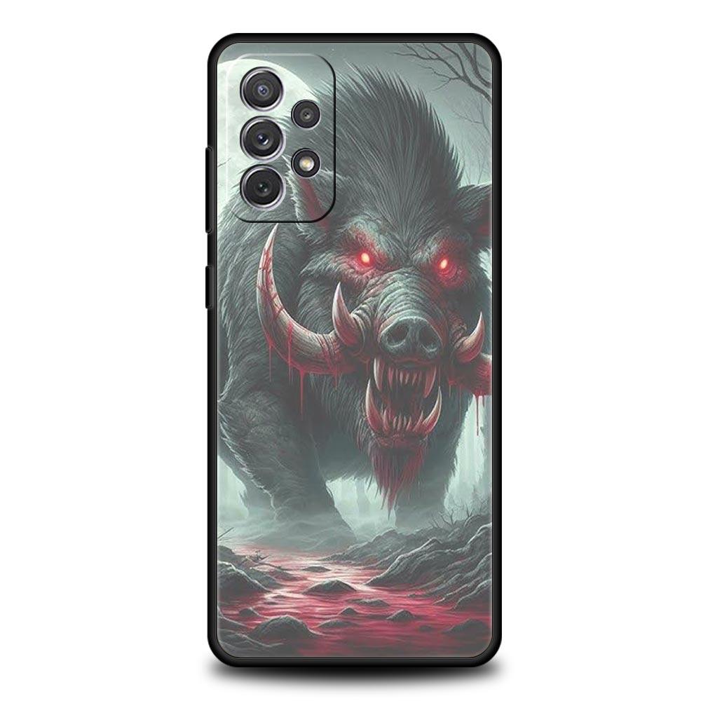 

Wild Boar Phone Case for Samsung Galaxy A55 A35 A15 A14 A13 A25 A54 A51 A71 A72 A73 A32 A52 A41 5G Soft TPU Shell Fundas Capas Samsung A17