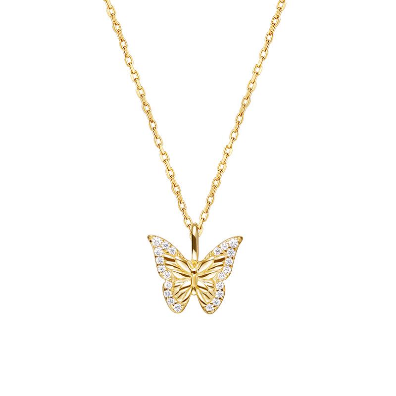 Celebrity-Inspired Dancing Butterfly Pendant Necklace – Elegant, Simple, and Versatile Clavicle Chain