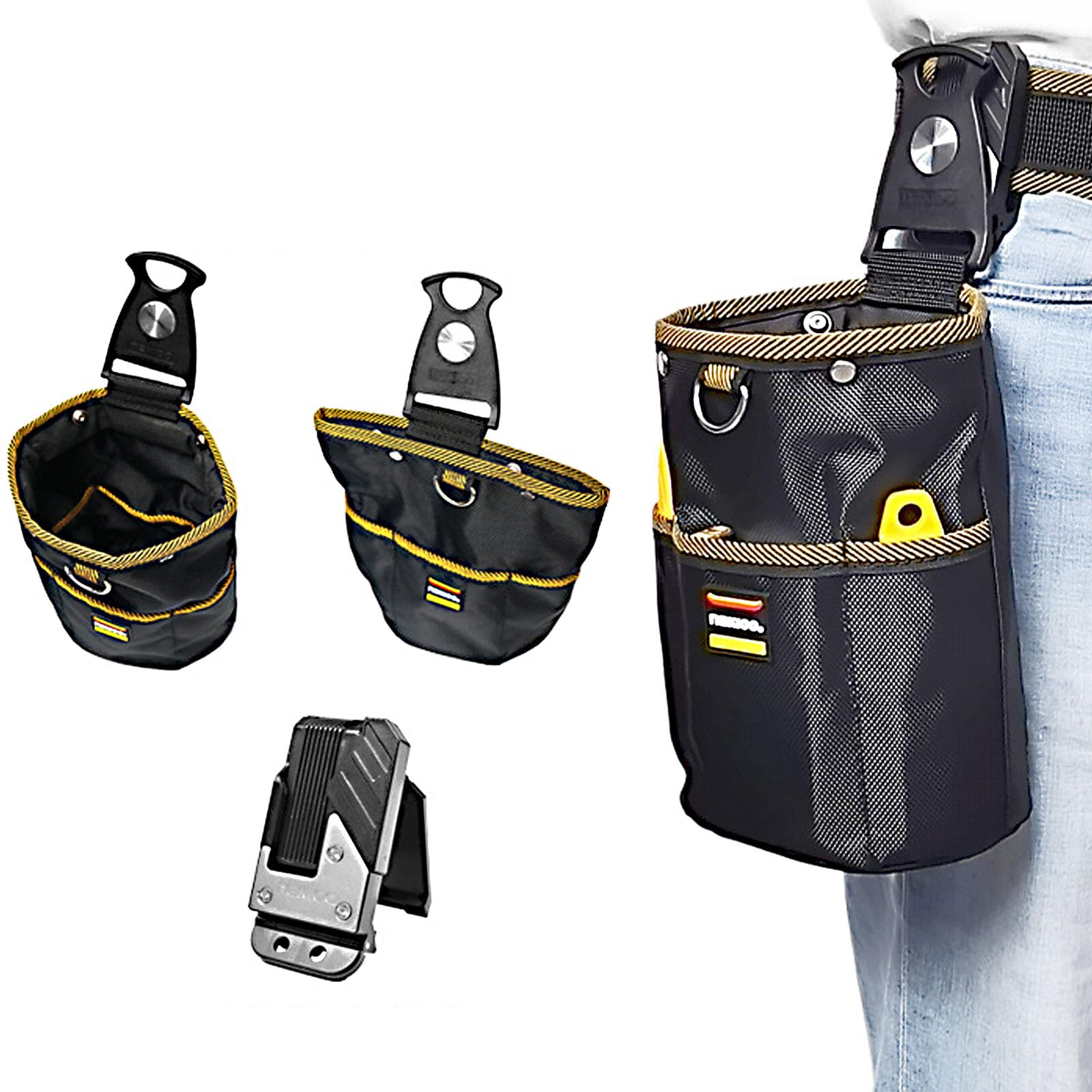 

NIEPAN Waist Tool Small Item Nail Spring with Detachable Tool Screw Tool Nylon Waterproof and Ideal for DIY and Fishing Tool Prevents Tools from Work чёрный