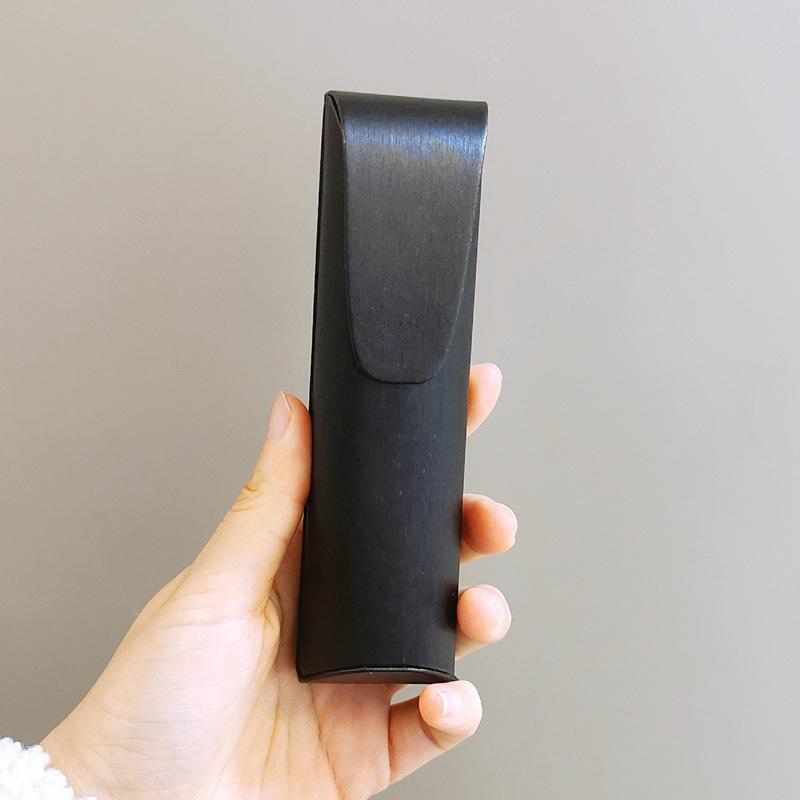 Carcasă neagră tip oglindă de înaltă calitate, carcasă mică pentru ochelari cu ramă îngustă, carcasă compactă mată portabilă pentru ochelari de citit