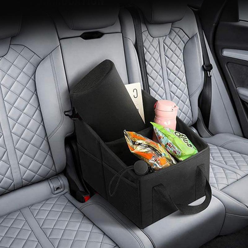 Black Car Trunk Organizer High Capacity Trunk Storage Organizer Box Save Space Car Seat Organizer Car Trunk Storage Box