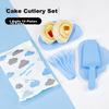 Disposable Cake Tableware Set for 10 People, Birthday Cake Plates, Forks, Knives, Fruit Trays, Cloud-Shaped Dishes