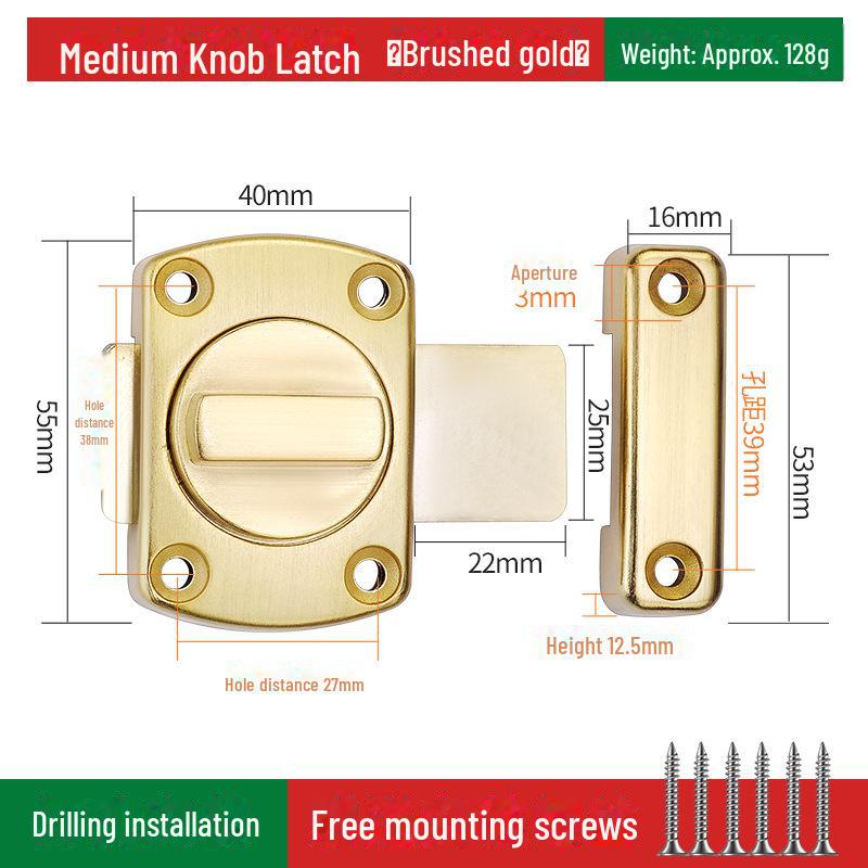 No-Drill Anti-Theft Door Latch Lock for Bathroom