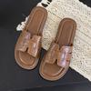 Flat-bottomed Cool Slippers Female 2025 Summer New Fashion Fairy Style French One-word Drag Light Casual Beach Slippers