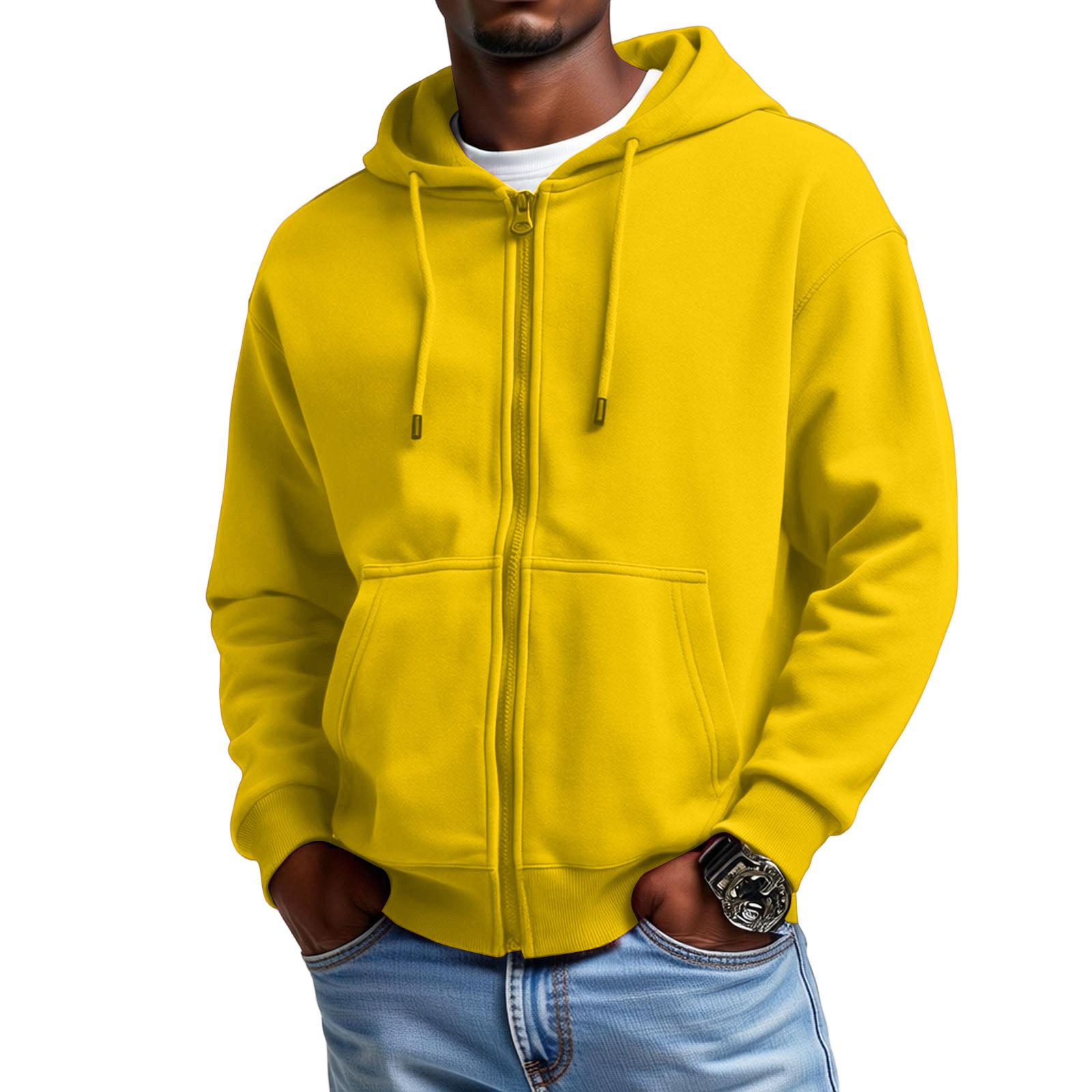 Miss Beauty26 Heren Casual Hoodie met Capuchon Lange Mouwen Hoodie M geel
