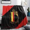 Belgium National Football Printed Flannel Blanket, Soft Throw for Bedroom Sofa, Washable,soccer Fan Merchandise, Great Gift.