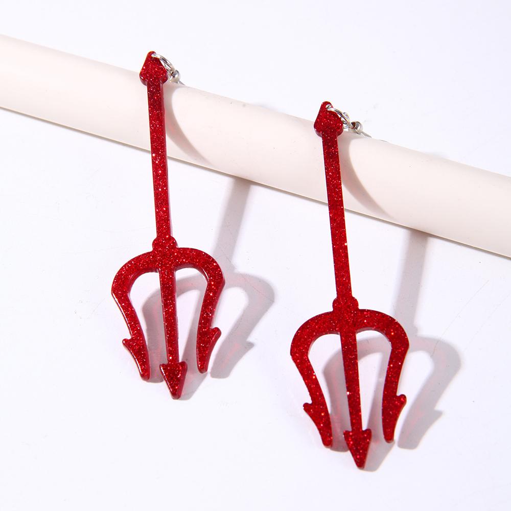 1 Pair Devil Earrings Halloween Earrings Dangle Red Devil Accessories for Women