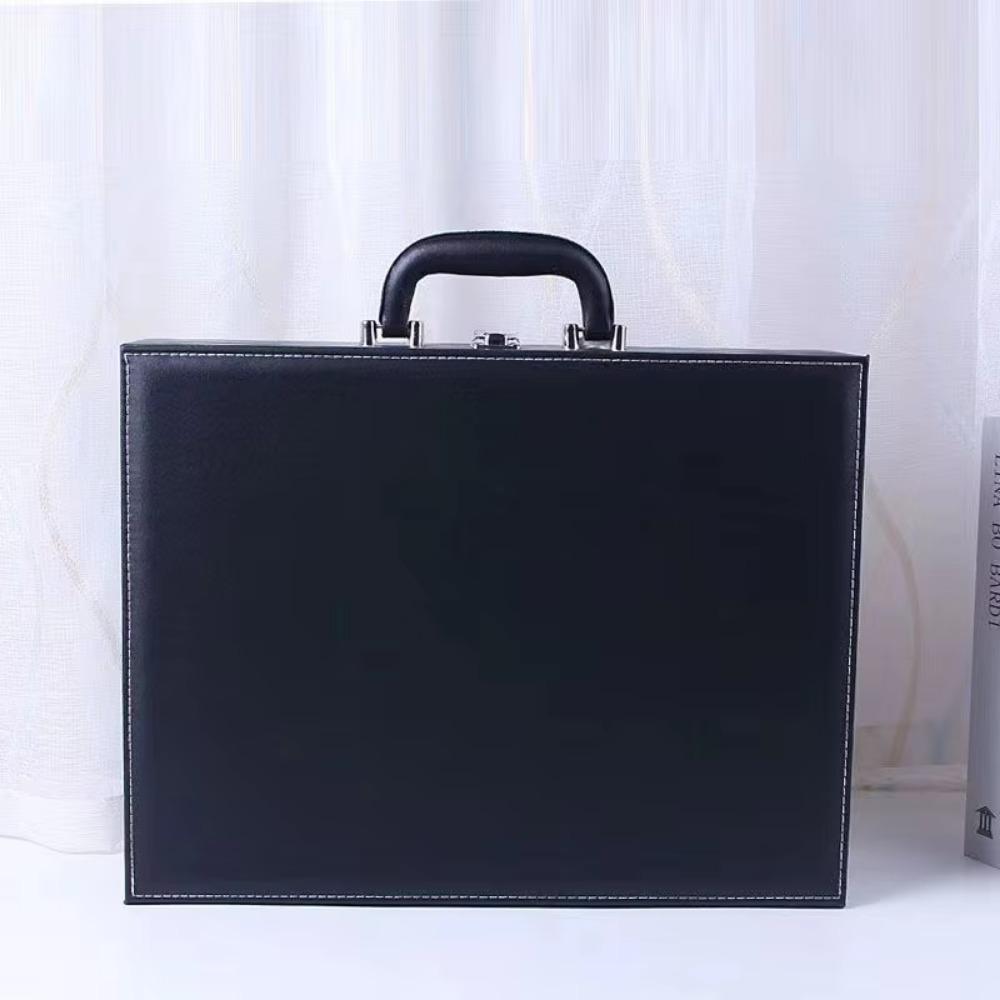 PU Leather Document Storage Box Handheld Men Suitcase Leisure Key Toolbox  Women Men