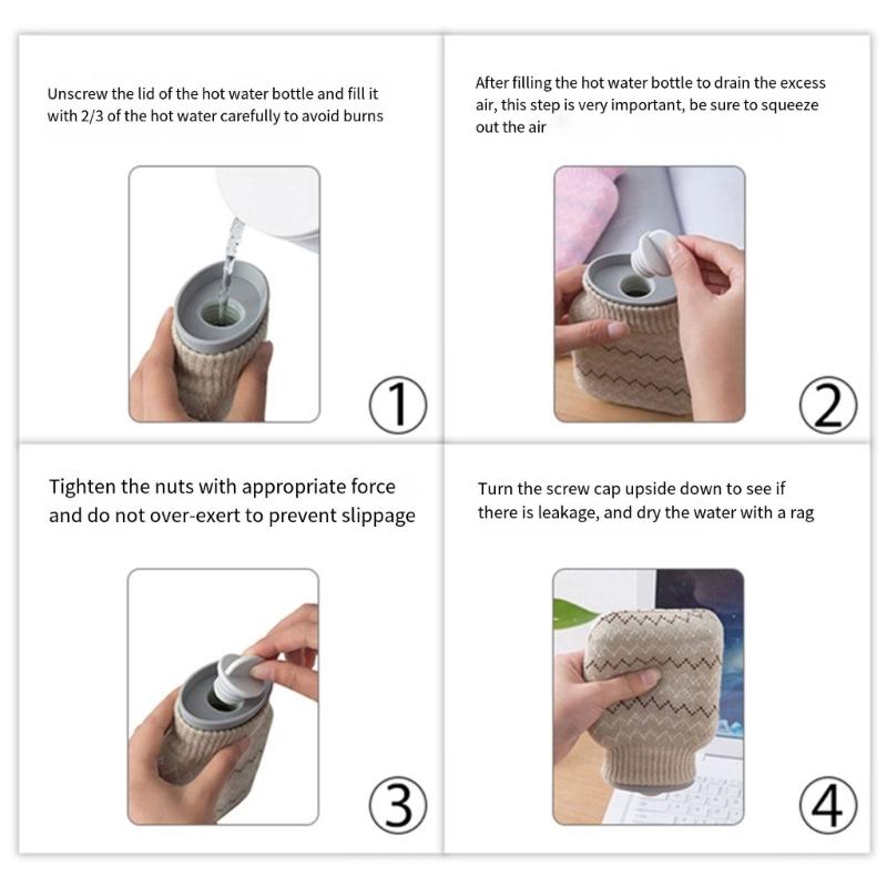 Mini Silicone Hot Water Bottle 300ml With Soft Cover Support Microwave Water Bottle Water Bag For Winter Use