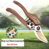 Wood Grain Pruning Shears: Aluminum-Magnesium Alloy, Non-Slip Handle, Sharp for Thick Branches.