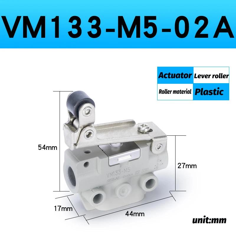 Pneumatischer Rollenschalter Zwei-Wege-Schalter Zwei-Positionen-Schalter Drei-Wege-Schalter Mechanisches Ventil Manuelles Ventil VM131-01-00A VM120-01-00A VM133-M5-01SA