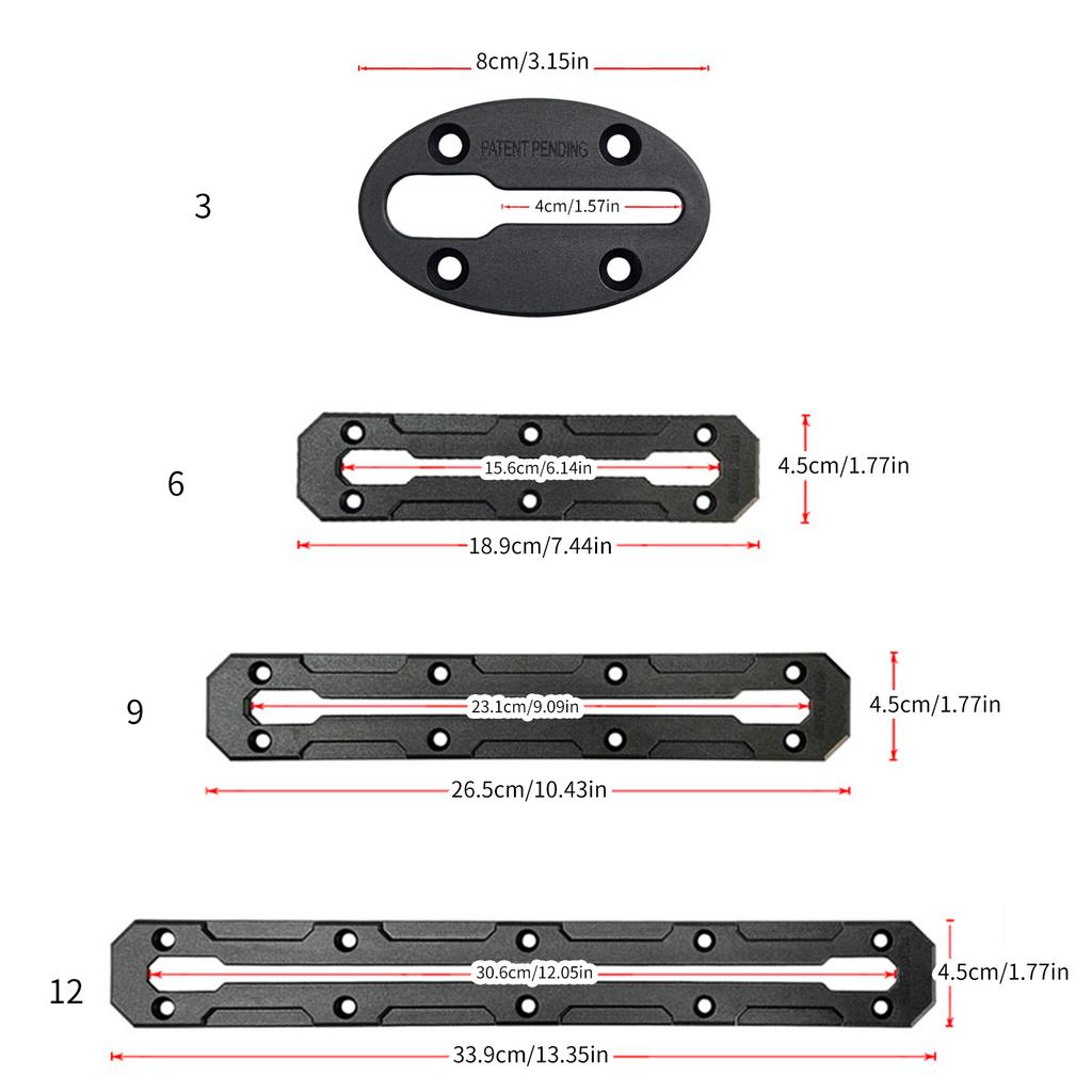 2set Kayak Slide Track Rails Bracket Kayak Accessories Mount Track Fishing Rod Holder Mounting Base Rack Easy To Use