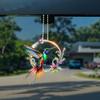 Cute Birds Pendant Car Rearview Mirror Charm Acrylic 2D Purse Backpack Bag Keychain Car Interior Decoration