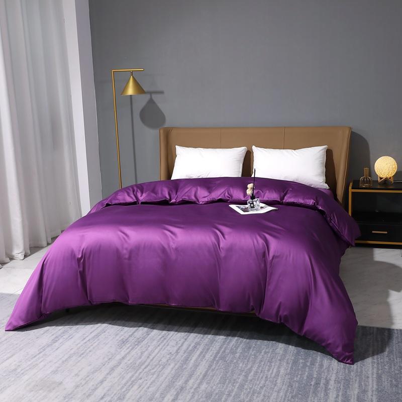 

100 Thread Count Cotton Satin Long staple Cotton Quilt Cover Comfortable High Quality Solid Color Quilt Cover Deluxe Double King 2pc pillowcase48x74