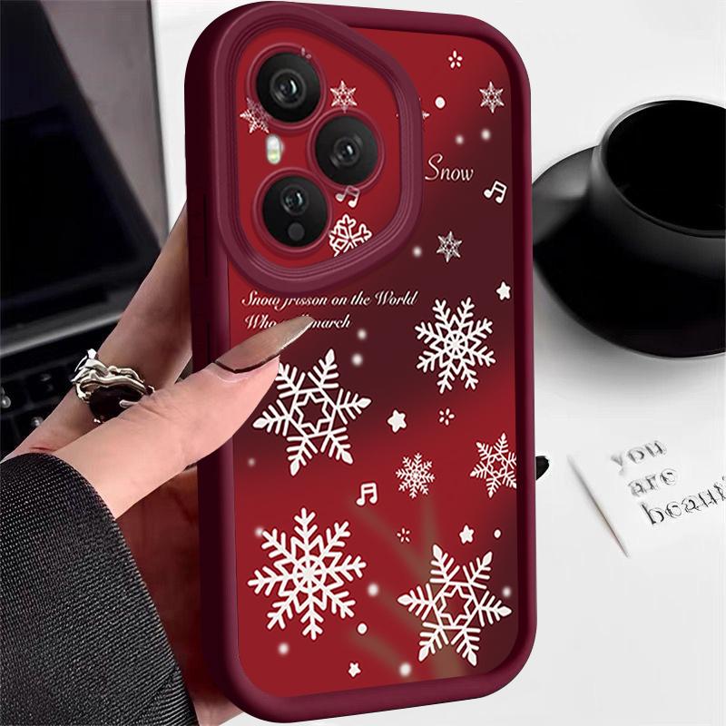 

Christmas Snowflake Print Phone Case For Honor 400 200 Pro Magic7 Lite X8c X9c Smart X6a X6b X6c Shockproof Soft Silicone Cover Honor 200