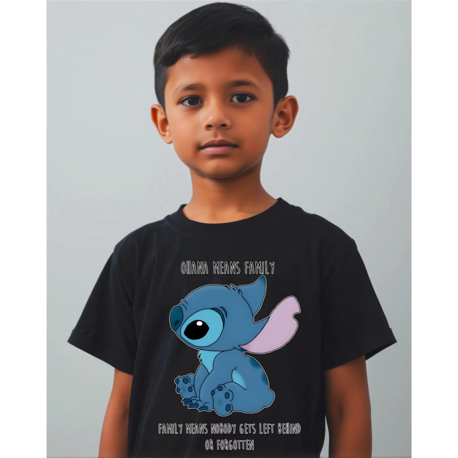 Ohana Means Family Lilo & Stitch T-Shirt Funny Disney Kids Gifts Birthday Tee M
