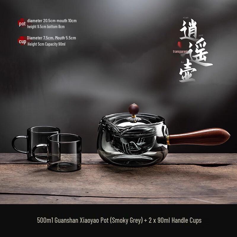 ZISIZ Side-Handle Leisure Glass Teapot