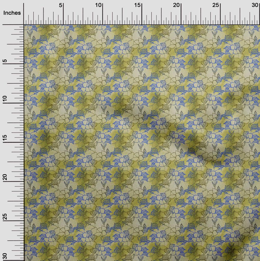oneOone Cotton Flex Pear Green Fabric Leaves Craft Projects Decor Fabric Printed By The Yard 40 Inch