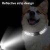 Reflective Dog Collar Nylon Dog Collar with Metal D-Ring Adjustable Fit Safe Dog Collar for Small Large Medium Dogs Night Walking