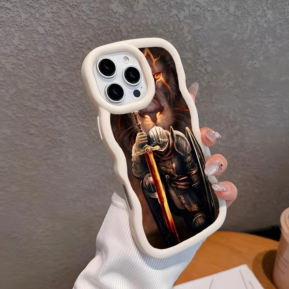 

Templar Knights Mobile Phone Case for iPhone 17 16 15 14 13 12 11 Air Pro Max Plus Wavy Edge TPU Colorful Cover Cover Luxury iPhone 11 Pro