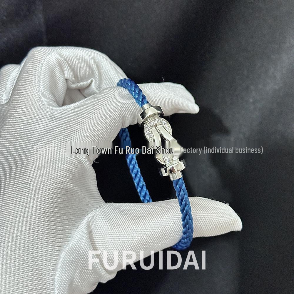 Fei Family Year of the Horse Diamond Horseshoe Buckle 8-Shaped Bracelet - Unisex, Versatile DIY Hand Rope for Couples