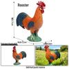 Kids' Farm Animal Toy Set: Rooster, Hen, Chick Figurines