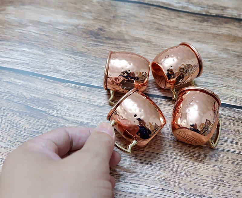 Mini 2-Ounce Stainless Steel Moscow Mule Mug Espresso Mini Mugs Copper Plated Mug Shot Mugs Set of 4 60ml
