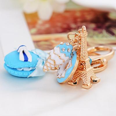 Bella lega Torre Eiffel resina amaretti dolci portachiavi portachiavi decorazione