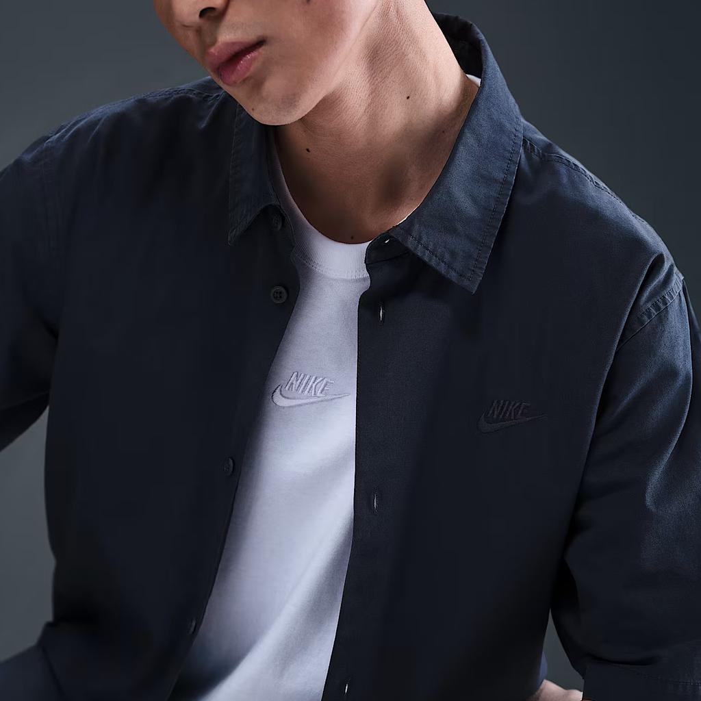 Nike Club Fashion Comfortable Trendy Simple Short Sleeve Shirt Men Shirts Obsidian HJ2030451