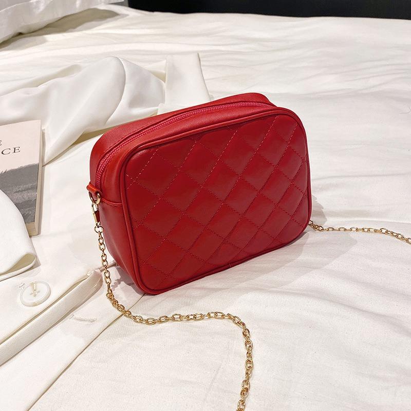 Embroidered cosmetic bag ladies bag bag women's fresh and sweet camera bag rhombus messenger bag