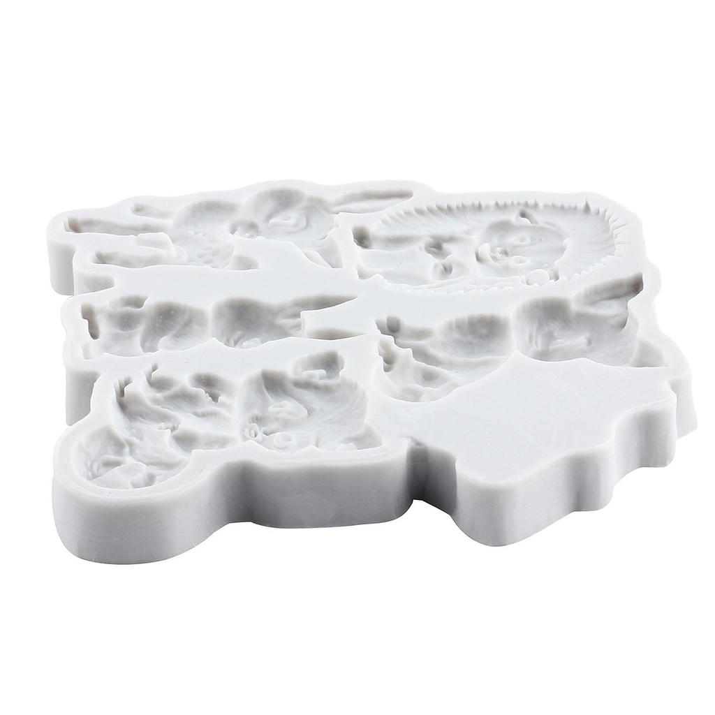 Animal Themed Silicone Molds Fox Squirrel Rabbit Sika Deer Fondant Mold Cake Decorating Tools Cupcake Topper Candy Chocolate Gumpaste Mold