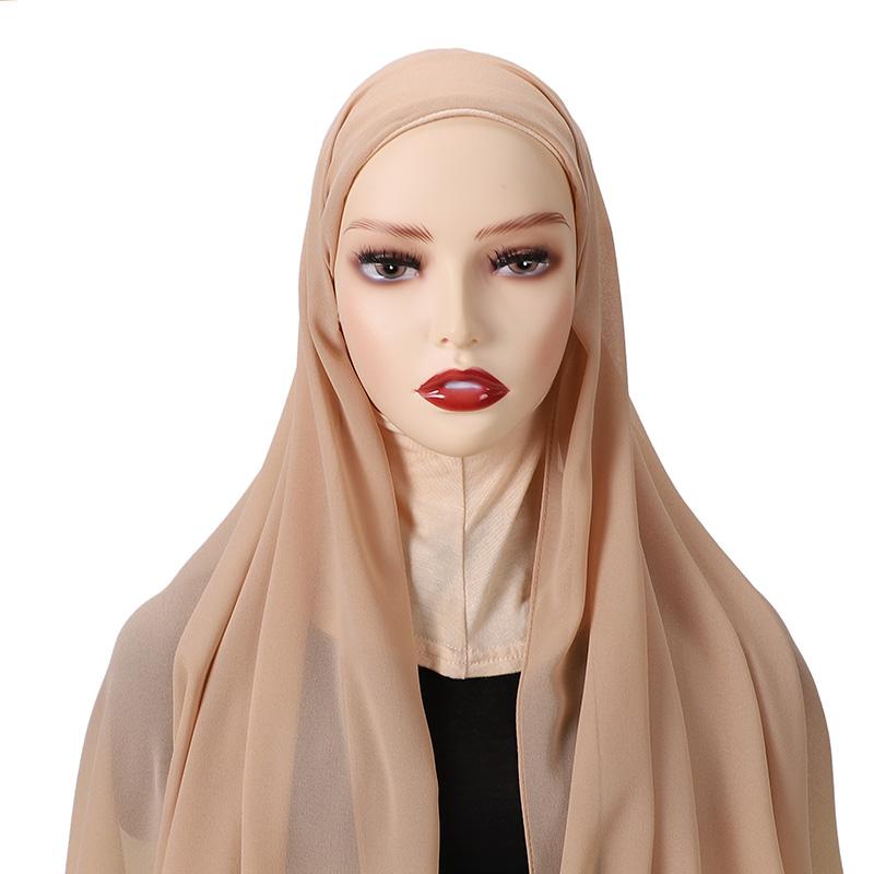 Full Cover Inner Muslim Chiffon Hijab Instant Scarf Islamic Cap Head Wear Caps Underscarf Bone Bonnet Headcover