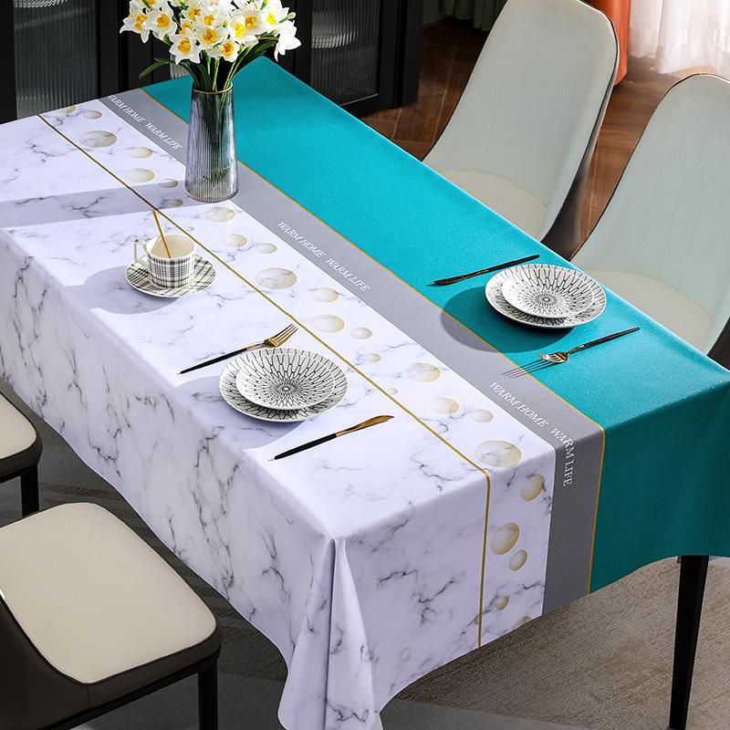 Household Tablecloth Wind Waterproof, Oil-Proof And Anti-Scalding Leave-In Tablecloth Coffee Table Cloth Yarn Fabric Color Balloon