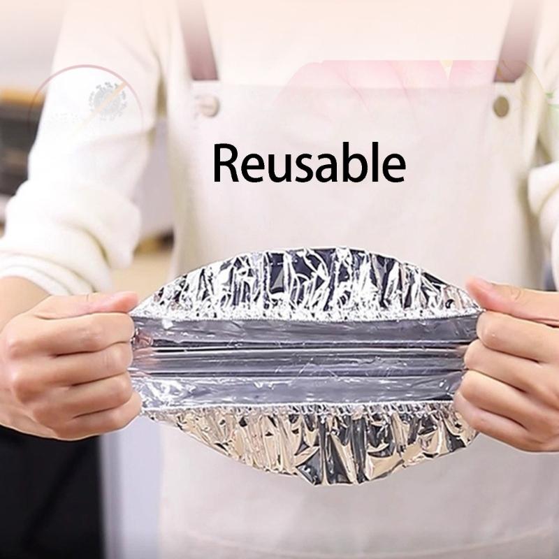30Pcs Elastic Aluminum Foil Food Covers Heat Resistant Insulation Covers For Kitchen And Picnics
