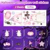 Q Version Cute Ghost Theme Window Stickers PVC Static Cling Halloween Decor for Home Living Room Party Decoration