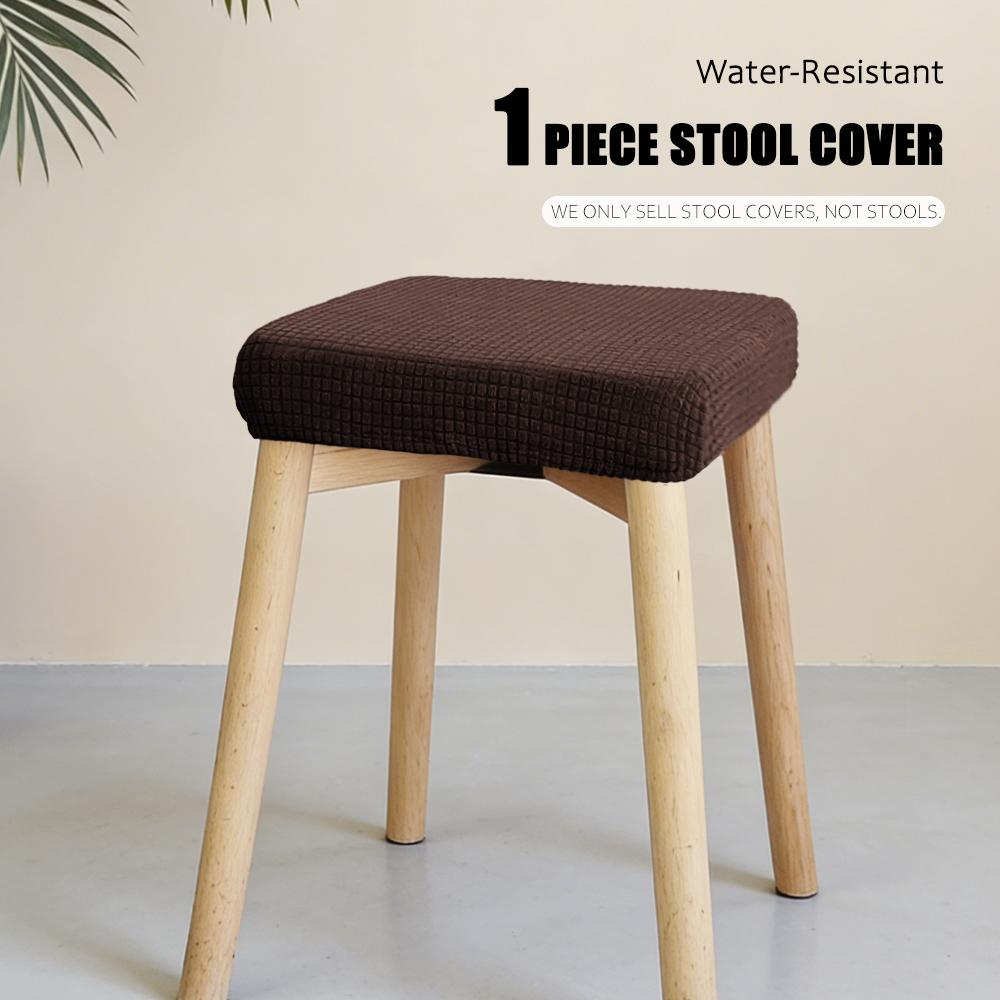 Jacquard Chair Seat Cover Elastic Rectangle Bar Stool Cover Elastic Chair Protector Removable Dust Covers Square Stool Covers