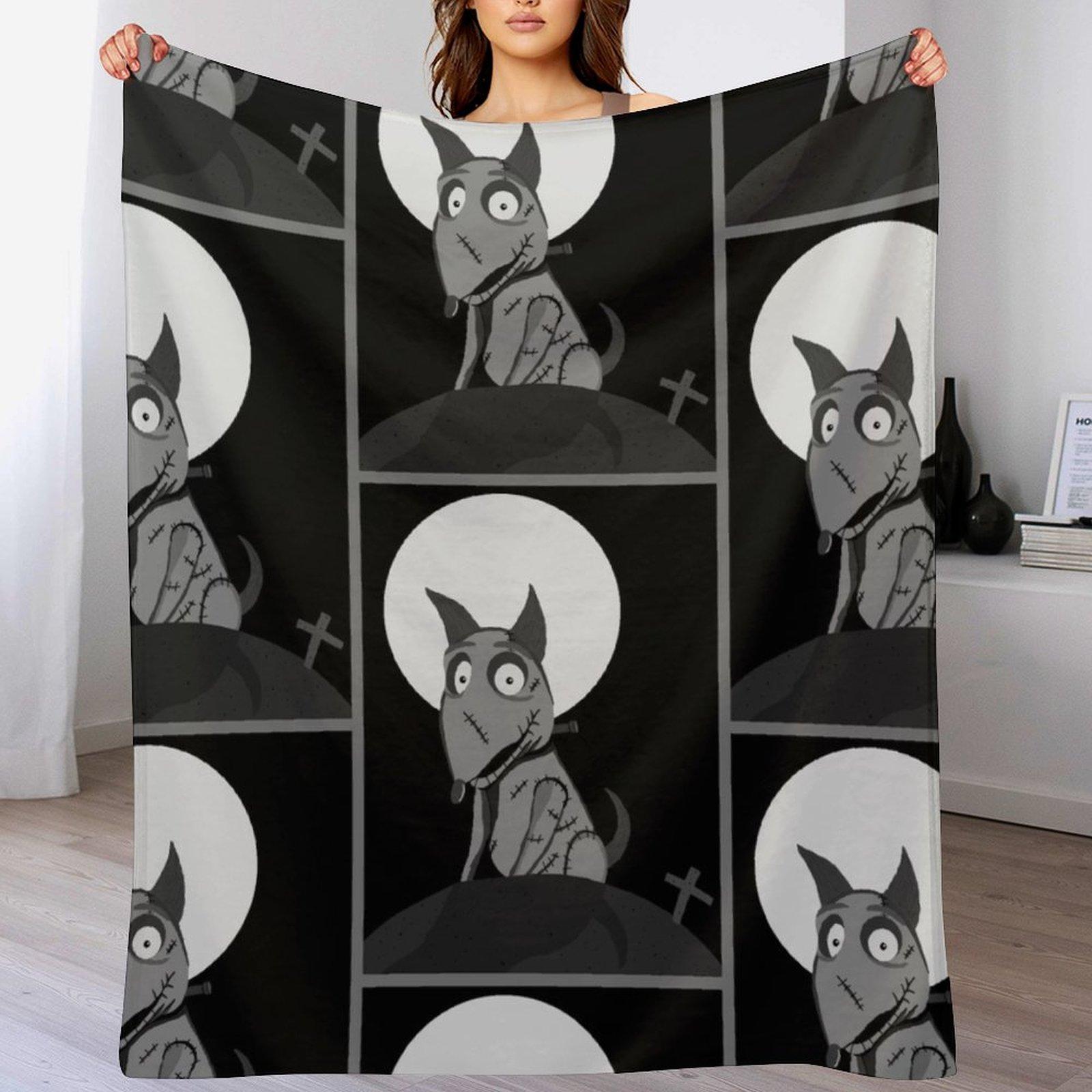 frankenweenie sparky in the moonlight Throw Blanket Soft Big Warm Blankets 102x76cm(40x30in)