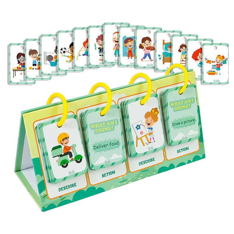 96Pcs Action Cognition Cards Table Model Education Card Thinking Training English Learning Flash Card Kids Educational Toys